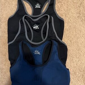 Set of three sports bras